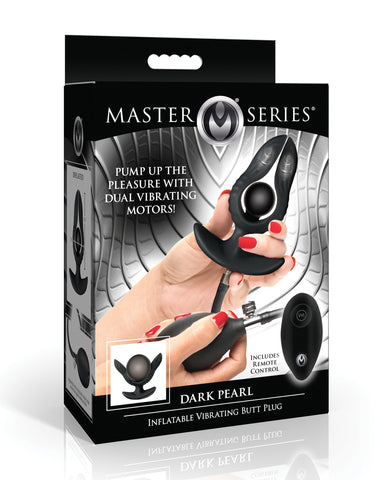 Master Series Dark Pearl Inflatable Vibrating Butt Plug w/Remote Control