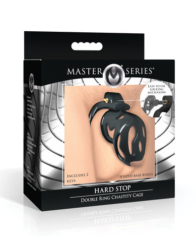 Master Series Hard Stop Double Ring Chastity Cage