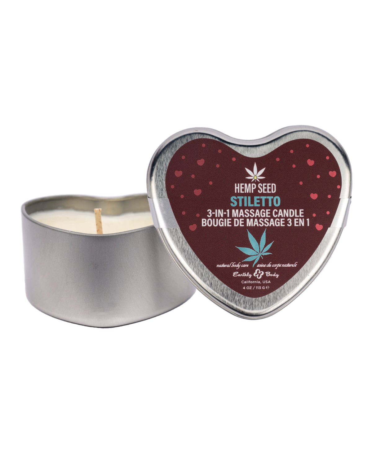 Earthly Body 2025 Valentines 3 in 1 Massage Heart Candle