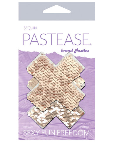 Pastease Plus X Rose Gold Shiny & Matte Flip Sequined Nipple Pasties
