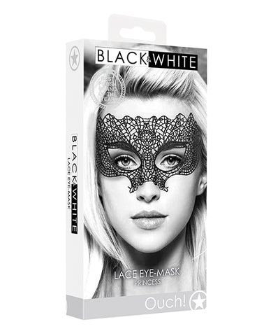 Shots Ouch Black & White Lace Eye Mask