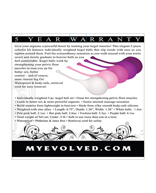 Evolved Tight & Delight 5 Pc Weighted Kegel Ball Set