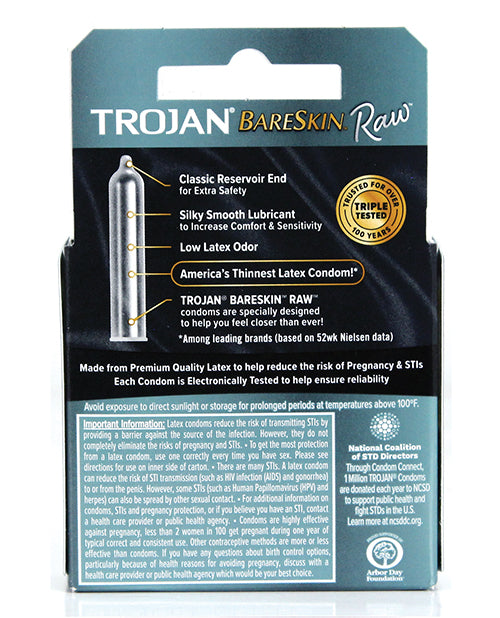 Trojan Bareskin Raw Condom - Pack Of 3