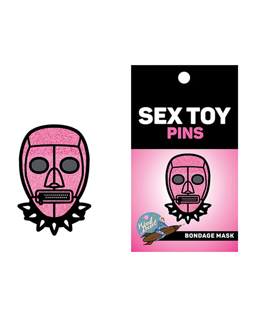 Wood Rocket Pink Bondage Mask Pin