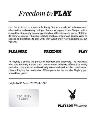 Playboy Pleasure Our Little Secret Panty Vibrator