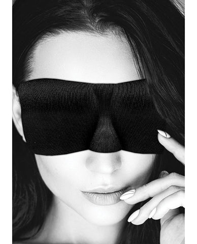Shots Ouch Black & White Satin Curvy Eye Mask W/elastic Straps