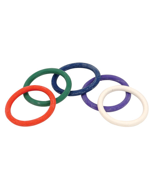 Spartacus 1.5" Rubber Cock Ring Set - Pack Of 5