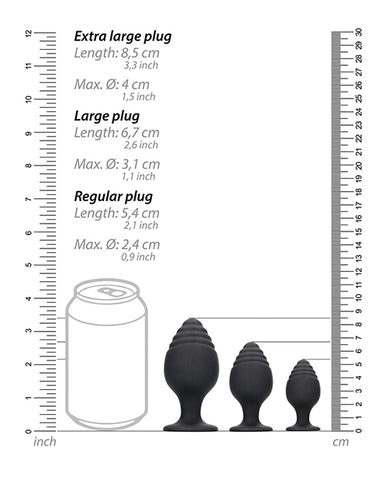 Shots Ouch Rippled Butt Plug Set