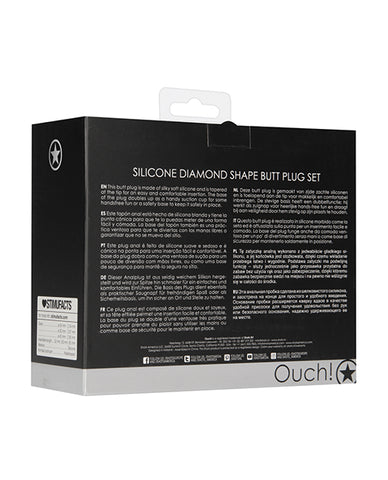 Shots Ouch Diamond Shape Butt Plug Set