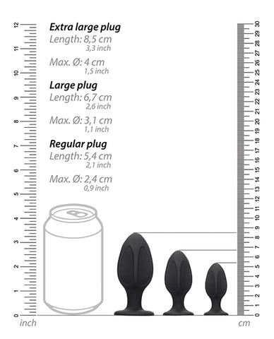 Shots Ouch Diamond Shape Butt Plug Set