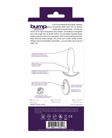 Vedo Bump Plus Rechargeable Remote Control Anal Vibe