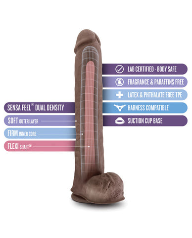 Blush Au Naturel Daddy 14" Sensa Feel Dual Density Dong W/suction Cup