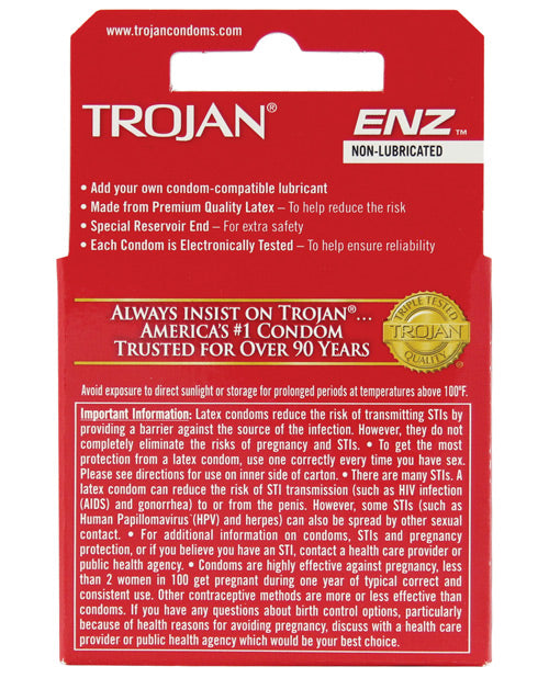 Trojan Enz Non-lubricated - Box Of 3 Enchantasys Trojan Enz Non-lubricated - Box Of 3 Enchantasys