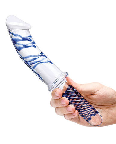 Glas 11" Realistic Double Ended Glass Dildo W/handle
