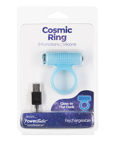 Cosmic Cock Ring W/rechargeable Bullet - 9 Functions