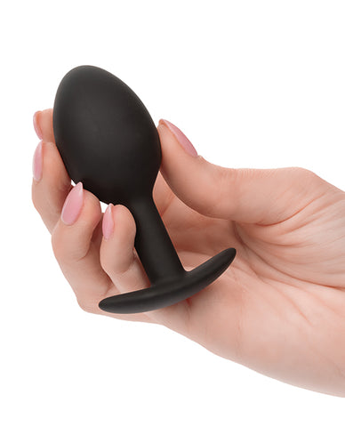 Weighted Silicone Anal Plug - Black