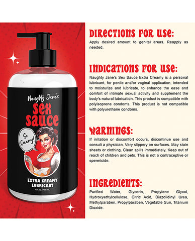 Naughty Jane's Sex Sauce Extra Creamy Lubricant