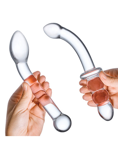 Glas 2 pc G-Spot Pleasure Glass Dildo Set