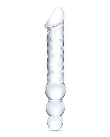 Glas 12" Double Ended Glass Dildo w/Anal Beads