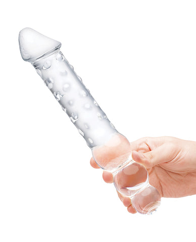 Glas 12" Double Ended Glass Dildo w/Anal Beads