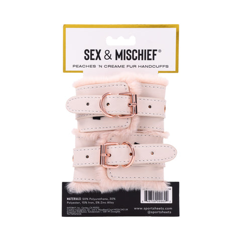 Sex & Mischief Peaches 'n CreaMe Fur Handcuffs