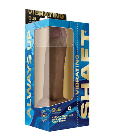 Shaft Flexskin Liquid Silicone 9.5" Vibrating Curved Dong w/Balls