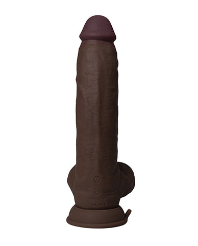 Shaft Flexskin Liquid Silicone 9.5" Vibrating Curved Dong w/Balls