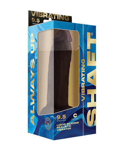 Shaft Flexskin Liquid Silicone 9.5" Vibrating Curved Dong w/Balls