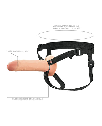 Fantasy X-Tensions Elite 8" Silicone Hollow Strap-on w/Harness