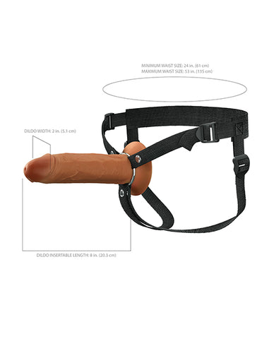 Fantasy X-Tensions Elite 8" Silicone Hollow Strap-on w/Harness