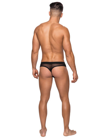 Hoser Stretch Mesh Thong Black