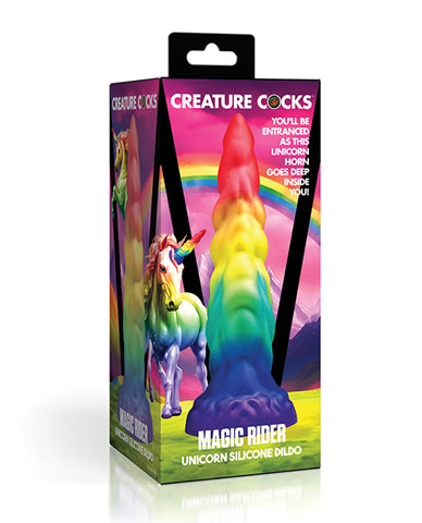 Creature Cocks Magic Rider Rainbow Unicorn Silicone Dildo