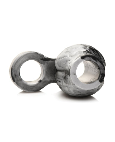 Creature Cocks Night Prowler Silicone Penis Sleeve & Ball Stretcher - Silver/Black