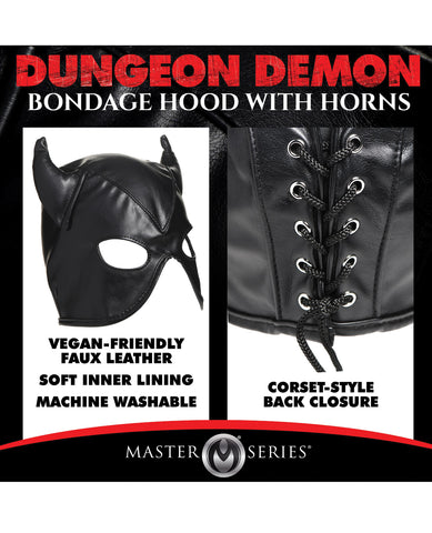 Master Series Dungeon Demon Bondage Hood w/Horns