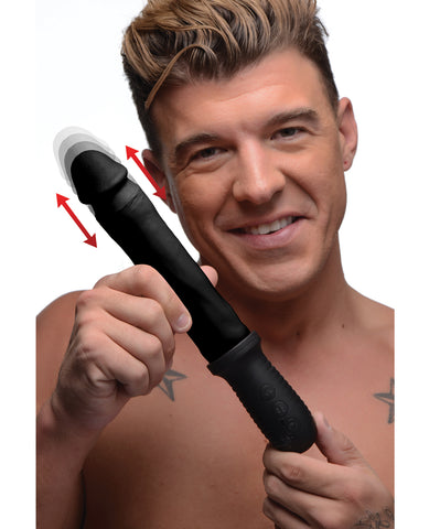 Master Series 8X Auto Pounder Vibrating & Thrusting Dildo w/Handle