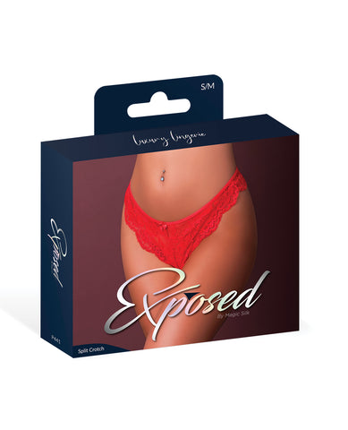 Sugar High Split Crotch Panty - Red