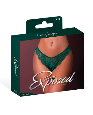 Evermore Split Crotch Panty - Emerald