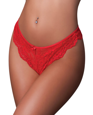 Sugar High Split Crotch Panty - Red