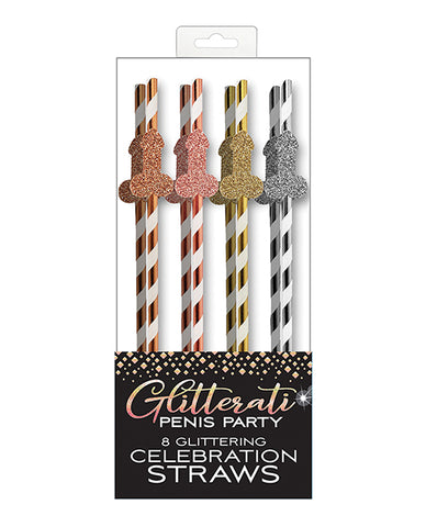 Glitterati Penis Party Straws - Pack Of 8