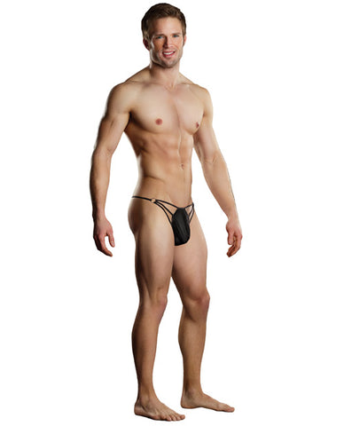 G-string W/front Ring Black S/m