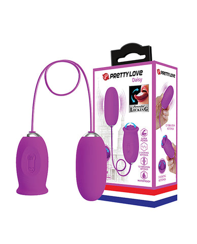 Pretty Love Daisy Silicone Licker Plus Egg - Fuchsia