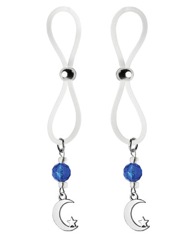 Bijoux De Nip Nipple Halos Moon & Star Charm - Blue/clear