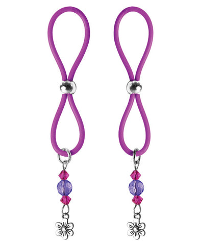 Bijoux De Nip Nipple Halos Flower Charm - Purple