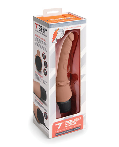 Powercocks 7" Slim Realistic Vibrating Dildo