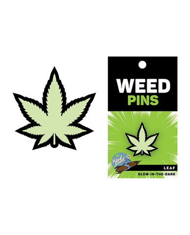 Wood Rocket 420 Leaf Pin - Glow In The Dark