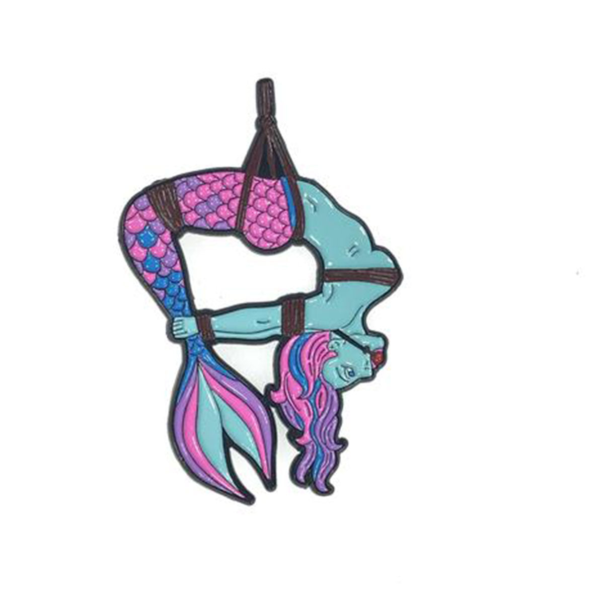 Geeky and Kinky Mermaid Pin - Aqua/Purple