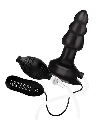 Lux Fetish 4" Inflatable Vibrating Butt Plug W/suction Base