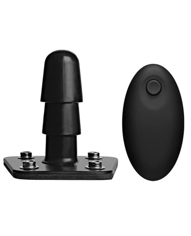 Vac-u-lock Vibrating Remote Plug W/snaps - Black