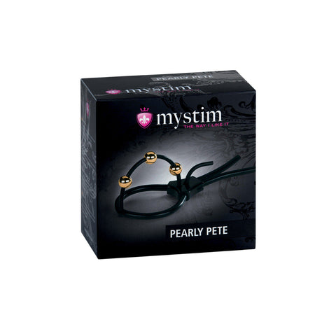 Mystim Pearly Pete - Corona Strap with Golden Balls