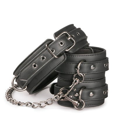 Easy Toys Faux Leather Collar W/handcuffs